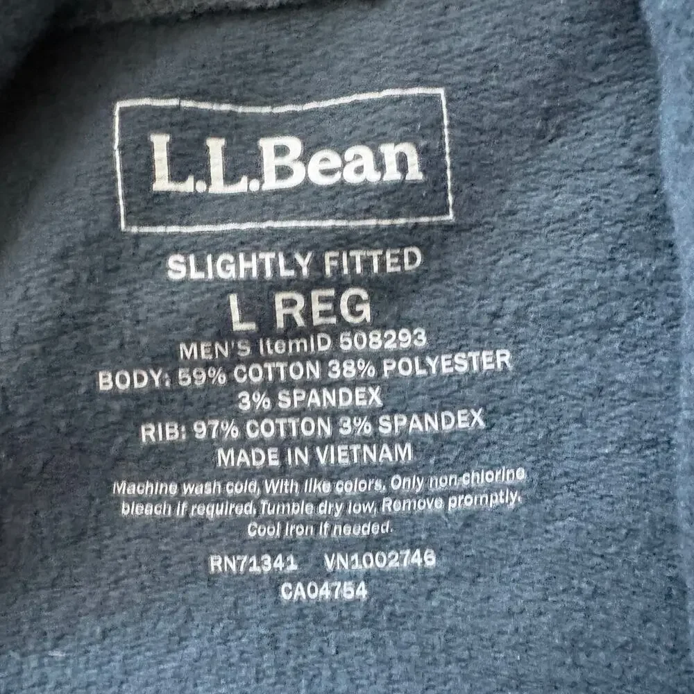 L.L.Bean Slightly Fitted Hoodie Size L Mountain Graphic Pullover Gray GORPCORE